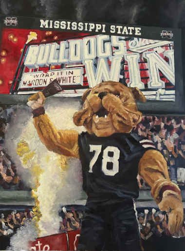 "Bulldogs Win" original oil painting - Only one available